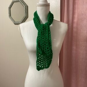 Green Crochet Scarf